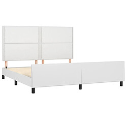 Acheter Maison Chic Lit adulte - Cadre Structure de lit avec tête de lit Contemporain Blanc 180x200 cm Similicuir -MN51516