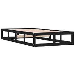 Acheter Maison Chic Lit adulte - Lit simple Cadre de lit,Structure du lit Contemporain Noir 100x200 cm Bois massif -MN42363