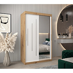 Abiks Meble Armoire YORK 2 À Portes Coulissantes 200/120/62 2 Portes (Artisan/Blanc)