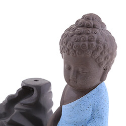 Petite statue de tathagata méditation bouddha brûleur d'encens cendrier bleu pas cher