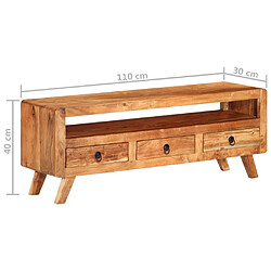 vidaXL Meuble TV 110x30x40 cm Bois d'acacia massif pas cher