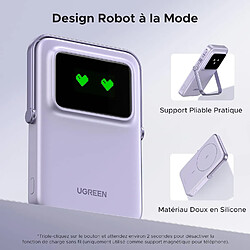 Acheter SANAG Batterie Externe Magnétique Sans Fil Pliable 5000Mah Power Bank Induction Usb C Charge Rapide Emoji Affichage Mode Veille Compatible Avec Magsafe Iphone 16 Plus Pro 15 14 (Violet)