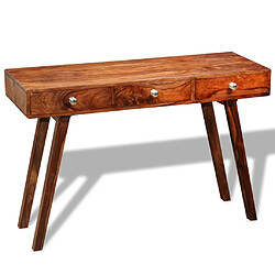 vidaXL Table console avec 3 tiroirs 76 cm Bois massif