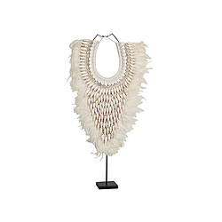 Figurine Décorative Romimex Blanc Collier de coquillages 40 x 60 x 15 cm