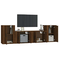 Avis Maison Chic Ensemble de meubles TV 4 pcs pour salon - Chêne marron Bois d'ingénierie -MN78790