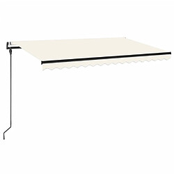 vidaXL Auvent rétractable automatique 450x300 cm Crème