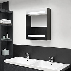 vidaXL Armoire de salle de bain à miroir LED anthracite 50x14x60 cm