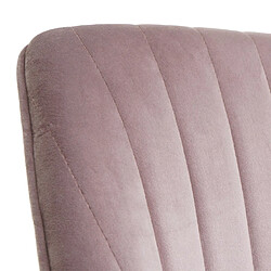 Mendler Chaise de bureau HWC-J62, chaise pivotante chaise de bureau chaise inclinable, velours avec accoudoirs pied doré ~ rose