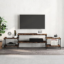 Avis Maison Chic Meuble TV scandinave - Banc TV pour salon chêne fumé 197x35x52 cm bois d'ingénierie -MN31722