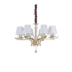 Ideal Lux Chandelier abats jours Pegaso Métal Laiton satiné 8 ampoules 66cm