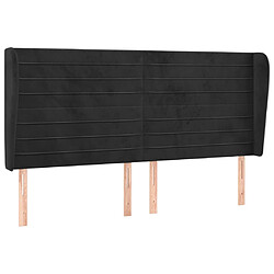 vidaXL Tête de lit avec oreilles Noir 183x23x118/128 cm Velours