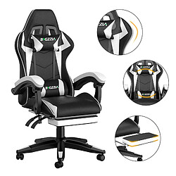 Avis RATTANTREE Chaise de Gaming avec Repose-Pied, Chaise Gaming Racing, Dossier Inclinable à 155, Avec support lombaire, Fauteuil gamer Ergonomique, Siege Gaming avec Appui-tête, Noir Blanc