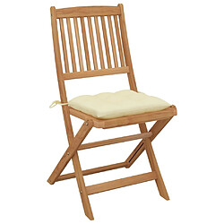 Avis Maison Chic Lot de 8 Chaises pliables de jardin - Fauteuil d'extérieur avec coussins Bois d'acacia -MN45785