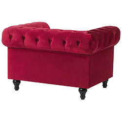 Acheter Beliani Fauteuil CHESTERFIELD Velours Rouge foncé