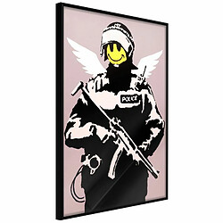 Paris Prix Affiche Murale Encadrée Banksy Flying Copper 20 x 30 cm Noir