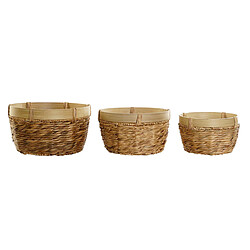 Set de basket DKD Home Decor Bambou Tropical Joncs (40 x 40 x 23 cm) (3 Pièces)