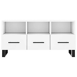 Acheter vidaXL Meuble TV blanc 102x36x50 cm bois d'ingénierie