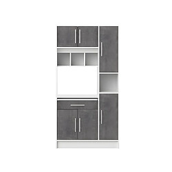 Avis Vente-Unique Buffet de cuisine MADY - 5 portes & 1 tiroir - Coloris blanc béton