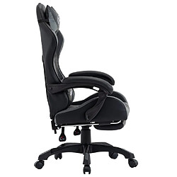 Avis Helloshop26 Chaise fauteuil siège pivotante de bureau informatique étude de jeux vidéo avec repose-pied et similicuir gris 02_0024219