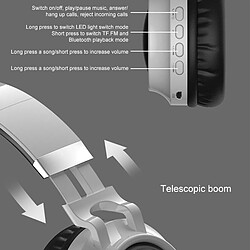 Yonis Casque Audio LED Bluetooth 5.0 Pliable pas cher