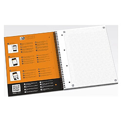 Cahier à spirales Oxford Notebook A+ 23 x 29,7 cm - perforé 4 trous - petits carreaux 160 pages