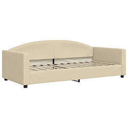 vidaXL Lit de repos sans matelas crème 90x200 cm tissu