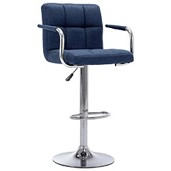 vidaXL Chaise de bar Bleu Tissu