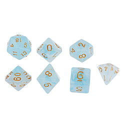 Acheter 7pcs Gem Acrylique Dés Multi-faces Dés Polyédriques Du0026D TRPG Jeu Bleu Clair