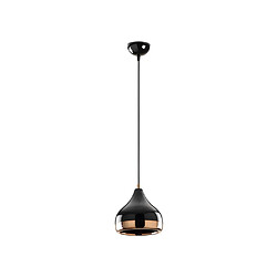 Avis Vente-Unique Suspension en métal à hauteur réglable - D. 17 x H. 25/112 cm - Noir et cuivré - YILDO