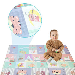 IKIDO Tapis de sol en mousse pour enfant,tapis de jeu pliable bébé,double face,tapis antidérapant,imperméable facile à ranger et transporter 