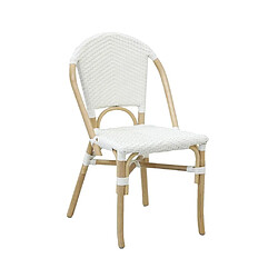 Aubry Gaspard Chaise d'extérieur en rotin et résine (Lot de 4) blanc.