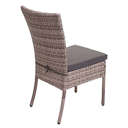 Decoshop26 2x chaises fauteuils pour balcon jardin empilable en poly-rotin gris coussin gris foncé 04_0000262