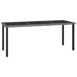 vidaXL Table à dîner de jardin Gris 180x70x73 cm Résine tressée