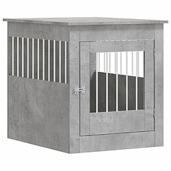 vidaXL Meuble de cage pour chiens gris béton 64,5x80x71 cm