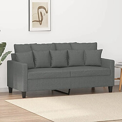 Maison Chic Canapé à 2 places,Sofa de Salon,Canapé droit Gris foncé 140 cm Tissu -GKD144997