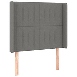 Maison Chic Tête de lit scandinave avec oreilles,meuble de chambre Gris foncé 83x16x118/128 cm Tissu -MN65748