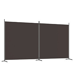 vidaXL Cloison de séparation 2 panneaux Marron 348x180 cm Tissu