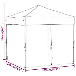 vidaXL Tente de réception pliable avec parois Rouge 2x2 m pas cher