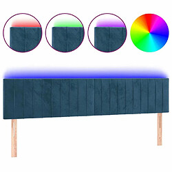 Maison Chic Tête de lit scandinave à LED,meuble de chambre Bleu foncé 160x5x78/88 cm Velours -MN91984