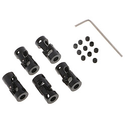 5pcs noir coupleur d'accouplement d'arbre de moteur pour le modèle de robot de bateau de voiture de rc 5 à 5mm pas cher