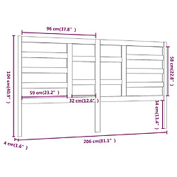 vidaXL Tête de lit 206x4x104 cm Bois massif de pin pas cher