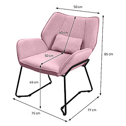 Acheter ML-Design Fauteuil Lounge Fauteuil Relax avec coussin de dossier Fauteuil de salon Lin Ros