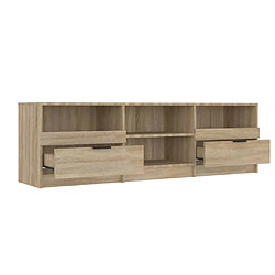 Maison Chic Meuble TV scandinave - Banc TV pour salon Chêne sonoma 150x33,5x45 cm Bois d'ingénierie -MN31058 pas cher