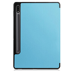 Etui en PU fonction veille/réveil automatique avec support et porte-stylo bleu ciel pour votre Samsung Galaxy Tab S8