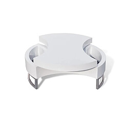 Avis Maison Chic Table basse pour salon | Table à café à forme réglable Haute brillance Blanc -GKD86222