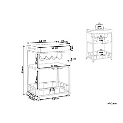 Avis Beliani Chariot de cuisine HULLET Métal Bois clair