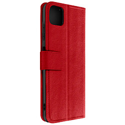 Avizar Housse Samsung Galaxy A22 5G Aspect Grainé Clapet Portefeuille Stand Vidéo rouge