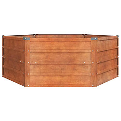 Avis vidaXL Lit surélevé de jardin rouillé 129x129x45 cm acier corten