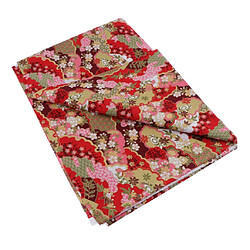 Acheter Tissu de couture de patchwork de tissu de coton de vague de bronzage de 1m fleur rouge