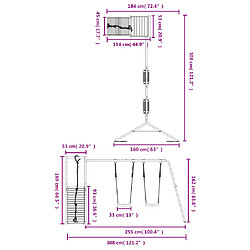 vidaXL Aire de jeux d'extérieur bois de pin imprégné pas cher